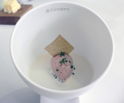 Jelly Of Quail, Langoustine Cream, Parfait Of Foie Gras