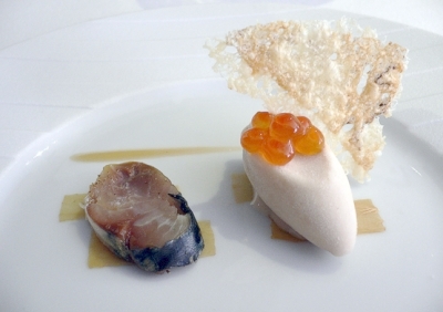 Sardine On Toast Sorbet, Ballotine Of Mackerel 'Invertebrate', Marinated Daikon